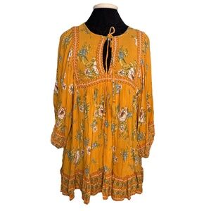 Rachel Zoe Yellow Floral Tunic Top